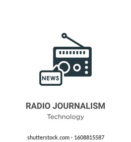 Radio journalism glyph icon vector on white background. Flat vector radio journalism icon symbol sign from modern technology collection for mobile concept and web apps design.