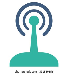 Radio Joystick vector icon. Style is bicolor flat symbol, cobalt and cyan colors, rounded angles, white background.