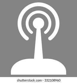Radio Joystick vector icon. Style is flat symbol, white color, rounded angles, gray background.