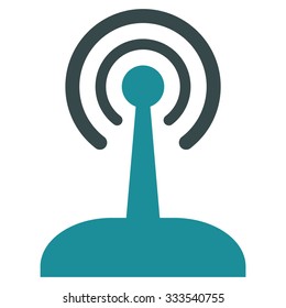 Radio Joystick vector icon. Style is bicolor flat symbol, soft blue colors, rounded angles, white background.