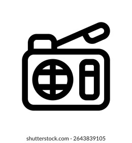 ícone da linha de rádio. Ícone de vetor limpo e minimalista para sites, aplicativos móveis, apresentações e logotipos. Totalmente dimensionável e personalizável para qualquer projeto.