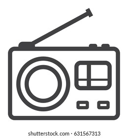 Radio line icon, communication and website button, vector graphics, a linear pattern on a white background, eps 10.