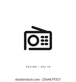 Radio Line Icon. Editable Stroke