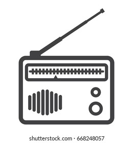 Radio line icon, fm and communication, vector graphics, a linear pattern on a white background, eps 10.