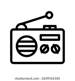 radio line icon illustration vector graphic. Simple element illustration vector graphic, suitable for app, websites, and presentations isolated on white background