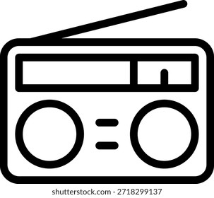 Vector de ilustración de icono de línea de radio