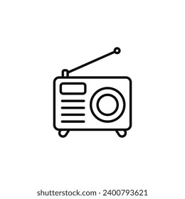 Radio line icon isolated on white background