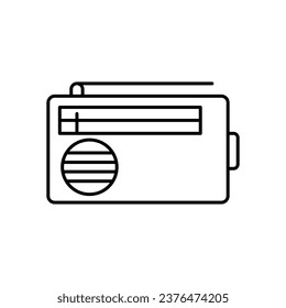 Icono de línea de radio, pictograma de estilo lineal aislado en blanco. Símbolo, ilustración del logotipo en fondo blanco..eps