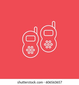 Radio Line Icon On Red Background
