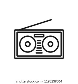 Radio line icon, outline vector logo, linear pictogram isolated on white, pixel perfect symbol illustration
