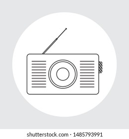 
Radio line icon, outline vector sign, linear style pictograph isolated on white. Symbol, logo illustration. 