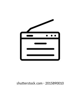 Icono de línea de radio, signo de vector de contorno, pictograma de estilo lineal aislado en blanco. Símbolo, ilustración del logotipo. Trazo editable. Pixel perfecto.