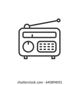 Radio line icon, outline vector sign, linear style pictogram isolated on white. Symbol, logo illustration. Editable stroke. Pixel perfect