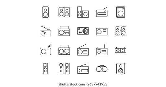 radio line icon pack illustration