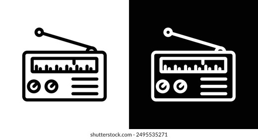 Ilustración vectorial de iconos de la línea de radio.