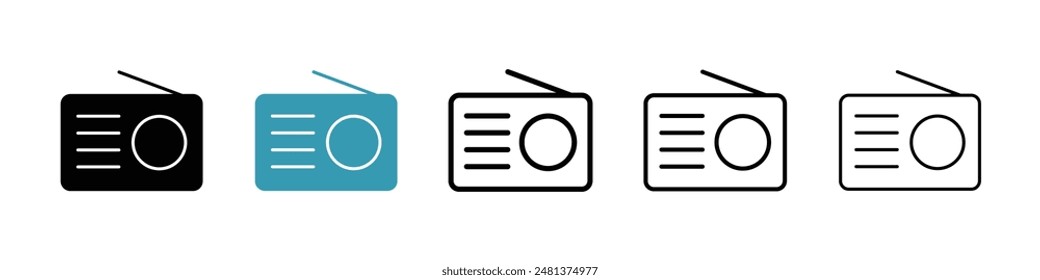 Vector de iconos de la línea de radio.