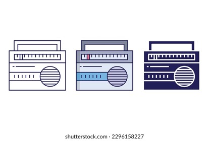 radio line and solid illustration icon