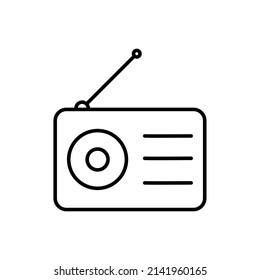 Radio line vector icon on white background