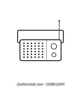 Icono de radio lineal. Símbolo de contorno. Esquema aislado del vector