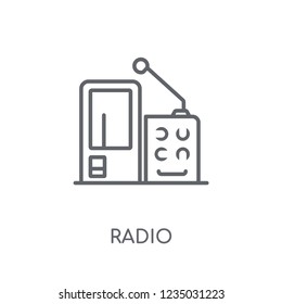 Radio linear icon. Modern outline Radio logo concept on white background from Electronic Devices collection. Suitable for use on web apps, mobile apps and print media.
