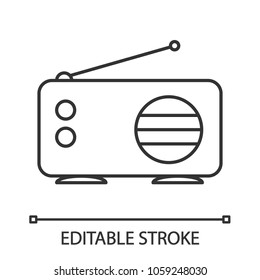 Radio linear icon. Thin line illustration. Contour symbol. Vector isolated outline drawing. Editable stroke