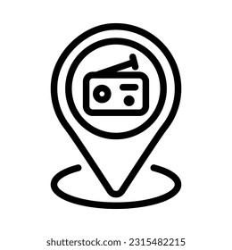 Radio, Location Flat Icon Logo Illustration. Location Icon-set. Suitable For Web Design, Logo, App.