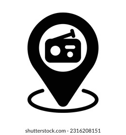 Radio, Location Flat Icon Logo Illustration. Location Icon-set. Suitable For Web Design, Logo, App.