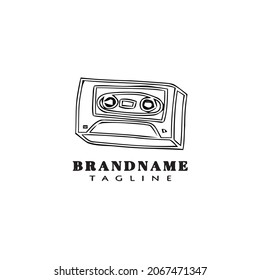 radio logo cartoon icon design black modern isolated vector illustration