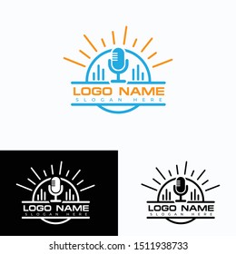 radio logo design/Podcast icon illustration set fully vector EPS 10