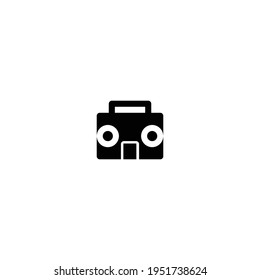 radio logo icon design with black colour