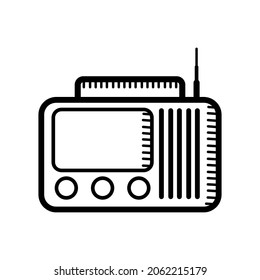 Icono del logotipo de la radio. ilustración del vector de radio monolínea. línea de trazo minimalista