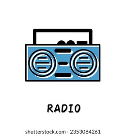 Logo de la radio. Icono de la radio. Vector de material.