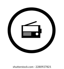 una ilustración de logotipo de radio con un diseño sencillo
