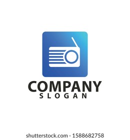 Radio logo template design vector, radio station