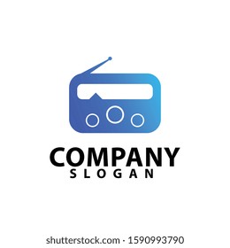 Radio logo template design vector, radio station