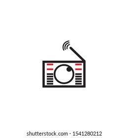 Radio logo template vector icon design