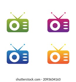 Conjunto de iconos de la plantilla de logotipo de radio