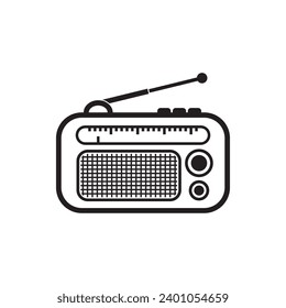 Radio logo template vector icon illustration design