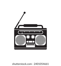 Radio logo template vector icon illustration design