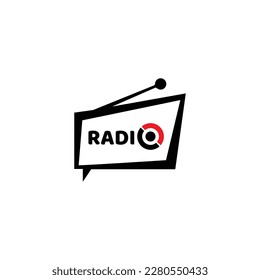 Radio logo template vector illustration design