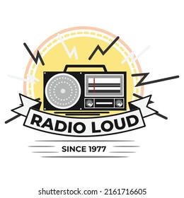 Radio Loud simple illustration vector logo