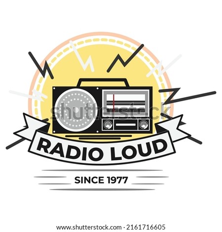 Radio Loud simple illustration vector logo