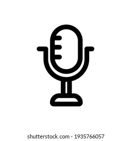 radio mic icon on white background. Simple element illustration from Hardware concept. Microphone Icon. Mic sign. Karaoke microphone icon. Broadcast mic sign. line art icon for apps and websites