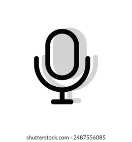 Radio mic icon on white background