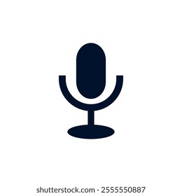 radio mic icon on a white background. karaoke mic pictogram, voice vector illustration, podcast microphone, and record symbol