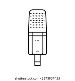 radio mic microphone line icon vector. radio mic microphone sign. isolated contour symbol black illustration