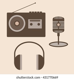 Radio Microphone Headphone icon