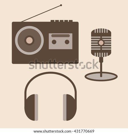 Radio Microphone Headphone icon