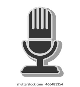 radio microphone icon in black and white , vector illustration graphic design.