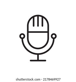 Radio-Mikrofon-Symbol auf weißem Hintergrund. Illustration von einfachen Elementen des Hardware-Konzepts. Line-Mikrofon-Symbol für Apps und Websites